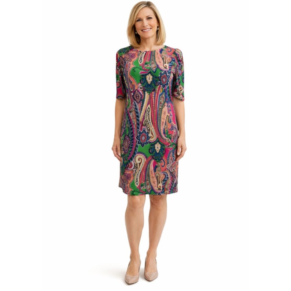 Tommy Hilfiger Paisley Dress 8P Petite NWT Colorful Spring Shift